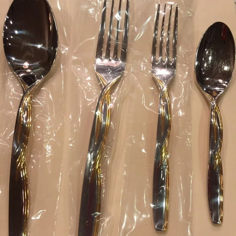 New Mikasa Empire gold 44 pc Flatware Set